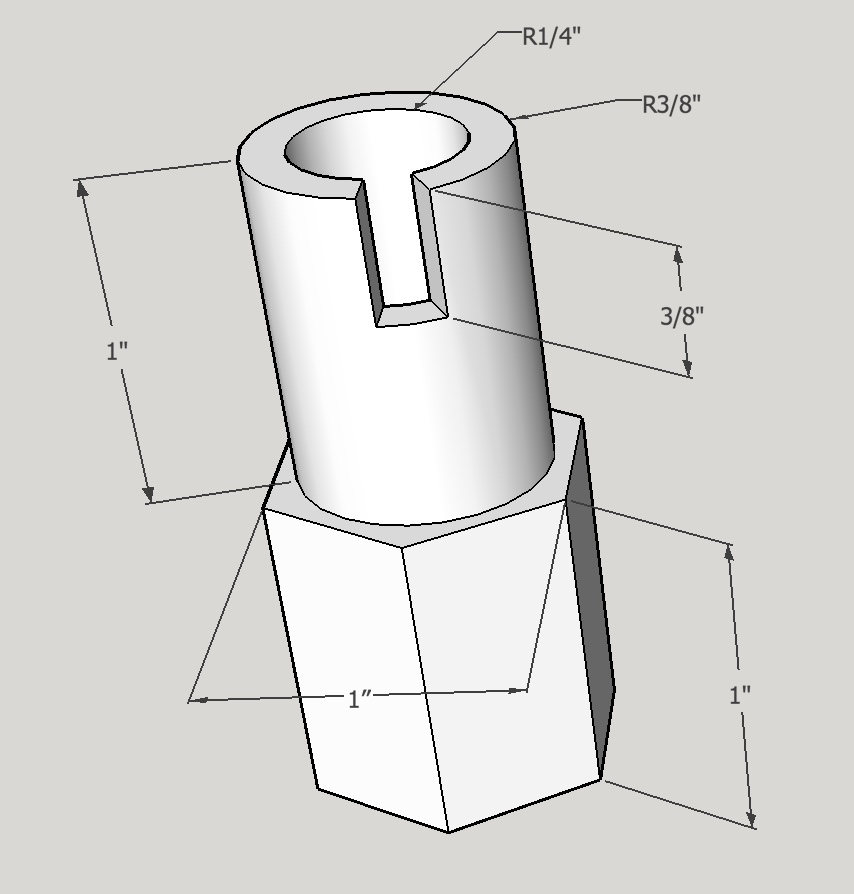 Vertical milling table handle sketch